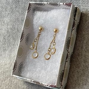 Gold-plated Crystal Drop Ear-rings